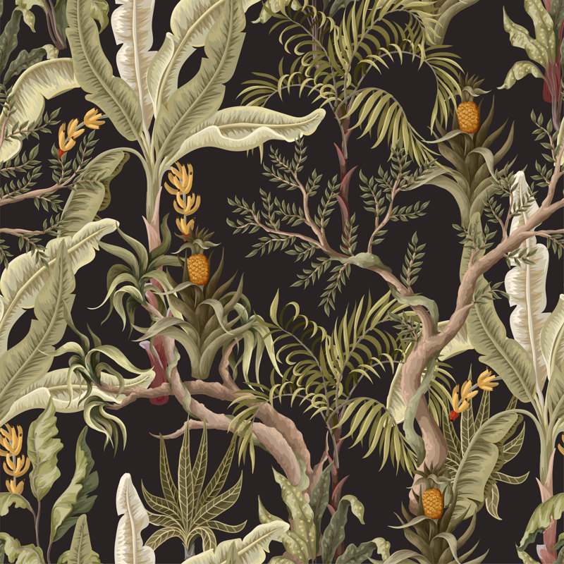 Trendy Tropical Print by Yulimuli - Wrapped Canvas Print, 122cm H x 122cm W