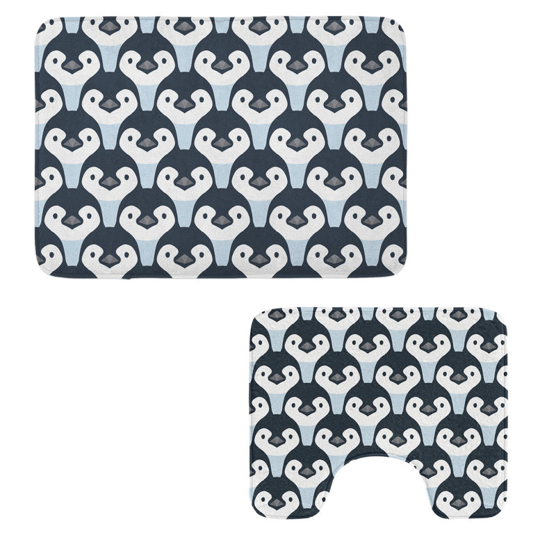  Tapis de salle de bain pingouin 2 pièces