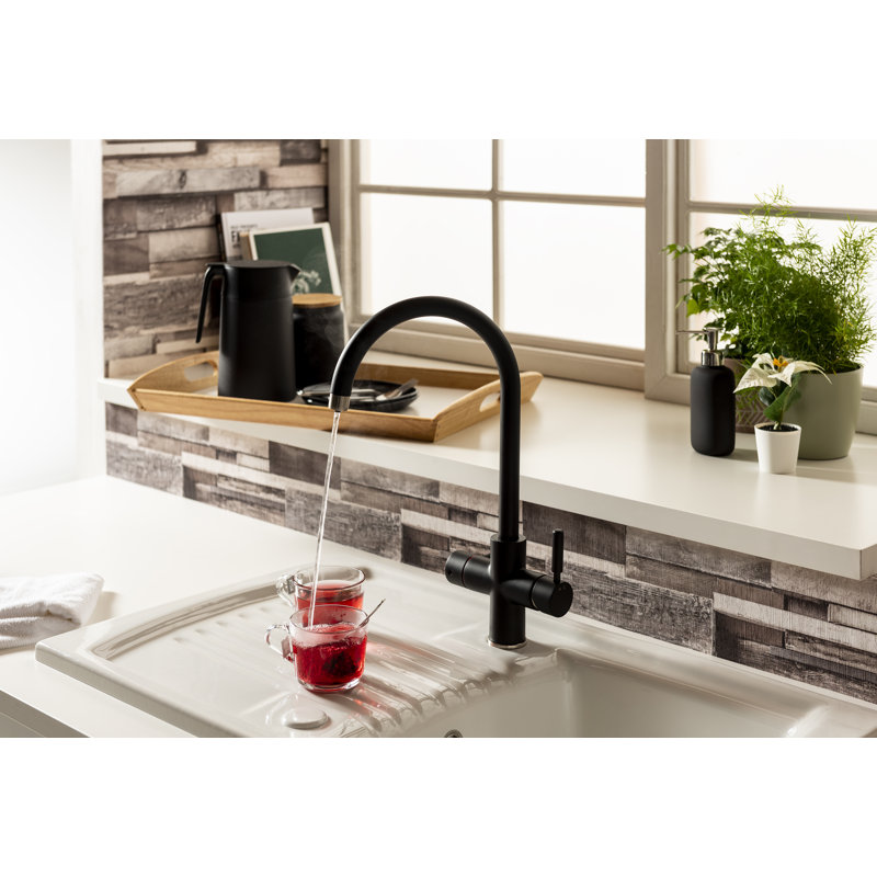 Abode Hotek 3-in-1 Steaming Hot Water Tap, Matt Black