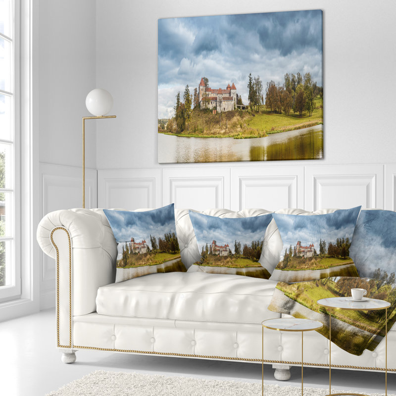 Castle imprimé paysage de photographie par le coussin lombaire lake