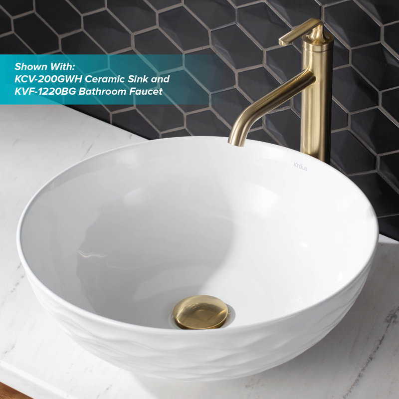 Pop-Up Bathroom Sink Drain, Brushed Gold