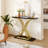 Bleckley 39.3" Console Table with Faux Marble Top & Gold Metal Frame-442719192