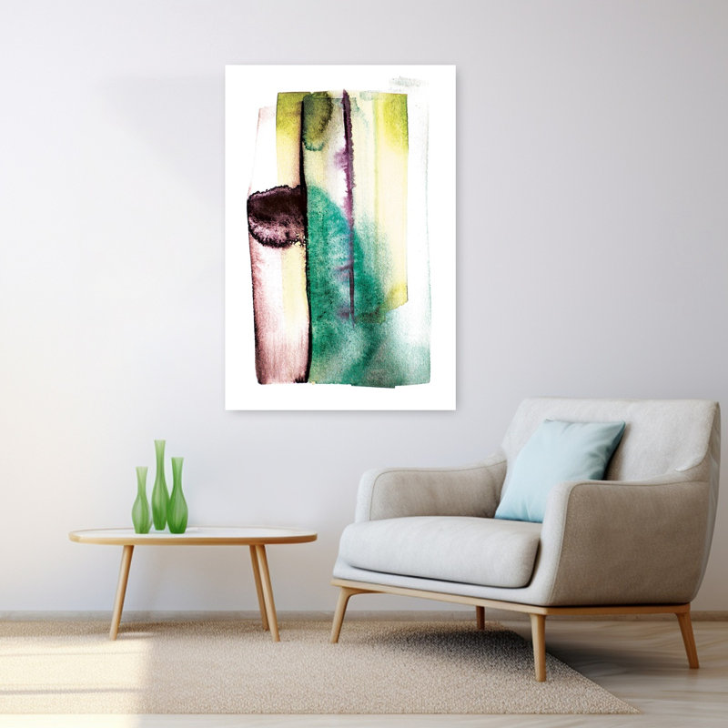 Art contemporain abstrait coloré, H 48 po x l 32 po