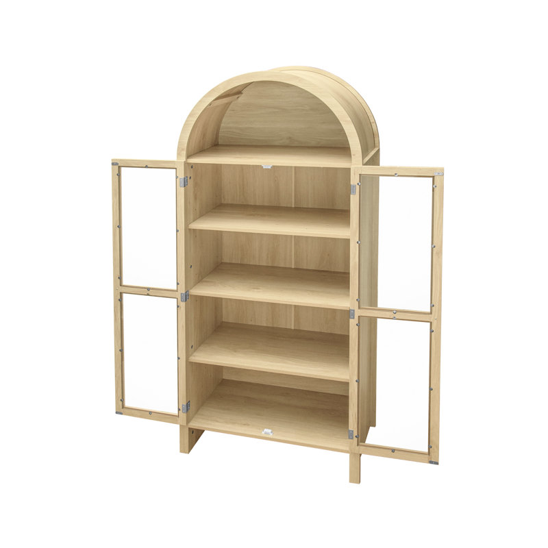 Armoire moderne de 70,76 po de hauteur avec tablettes réglables, porte en acrylique pour un rangement pratique, style élégant