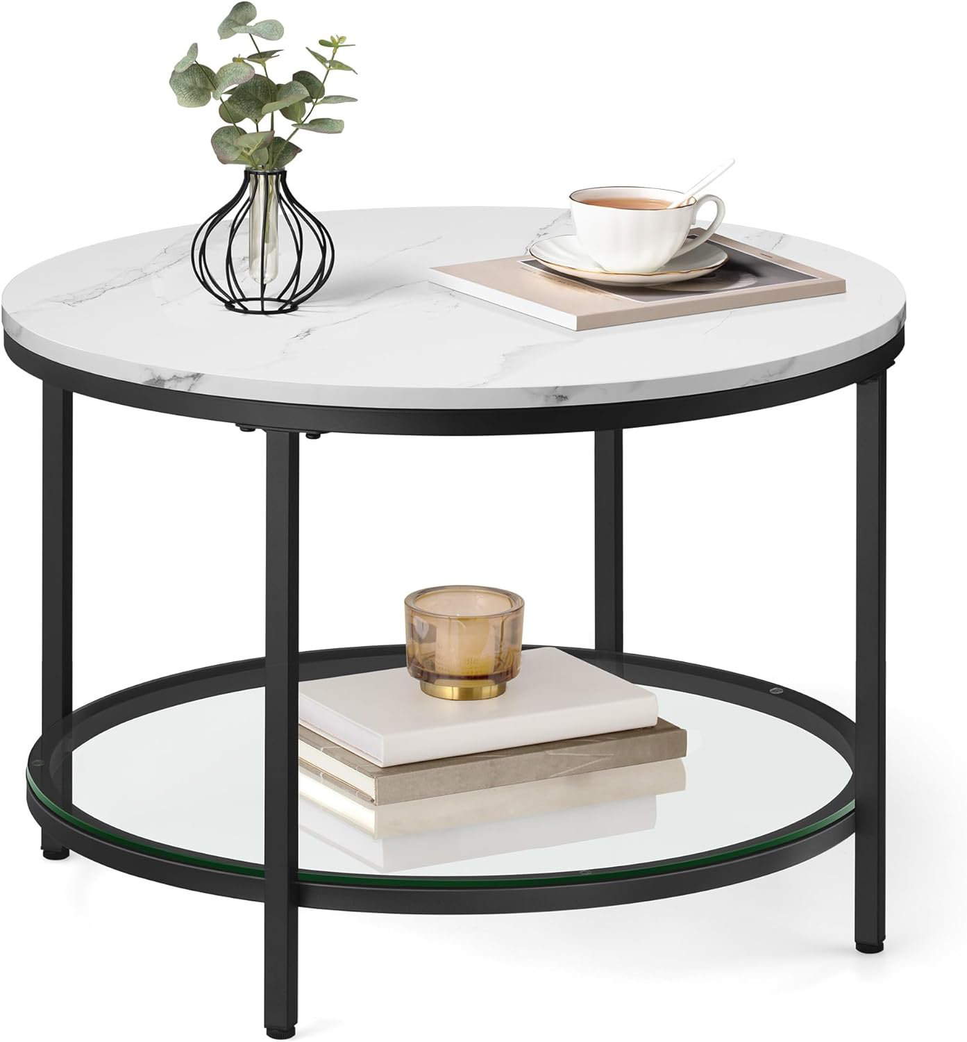 Ivy Bronx Lashona Marble Top Single Coffee Table Wayfair Canada