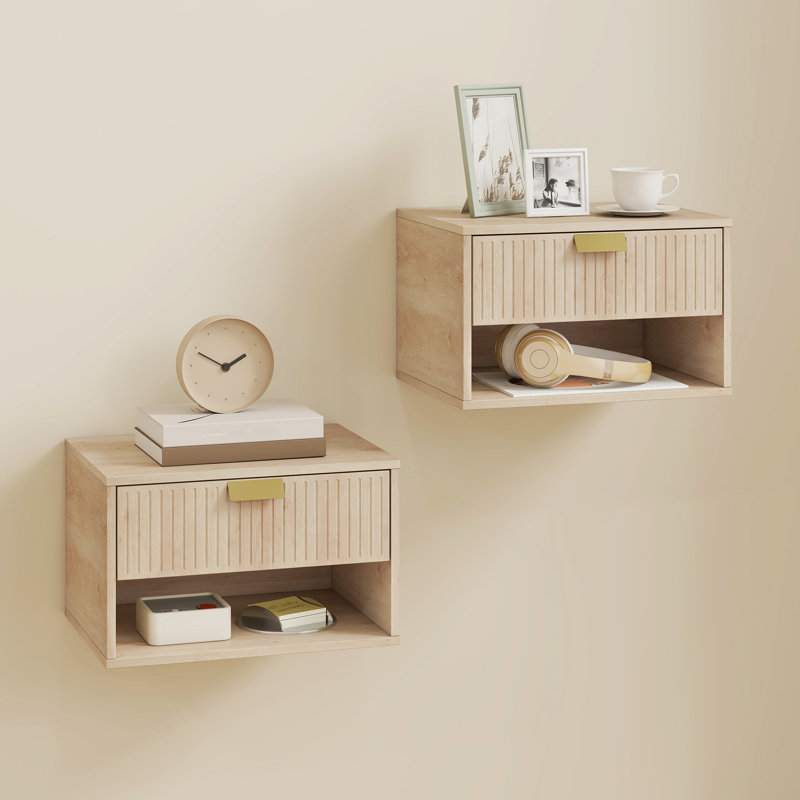 40cm W Particle Board Bedside Table, Oak