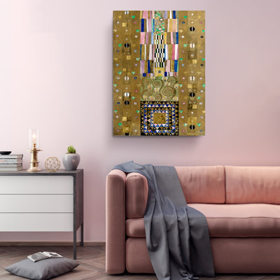 «Stoclet Frieze Reproduction» par Gustav Klimt, peinture sur toile tendue