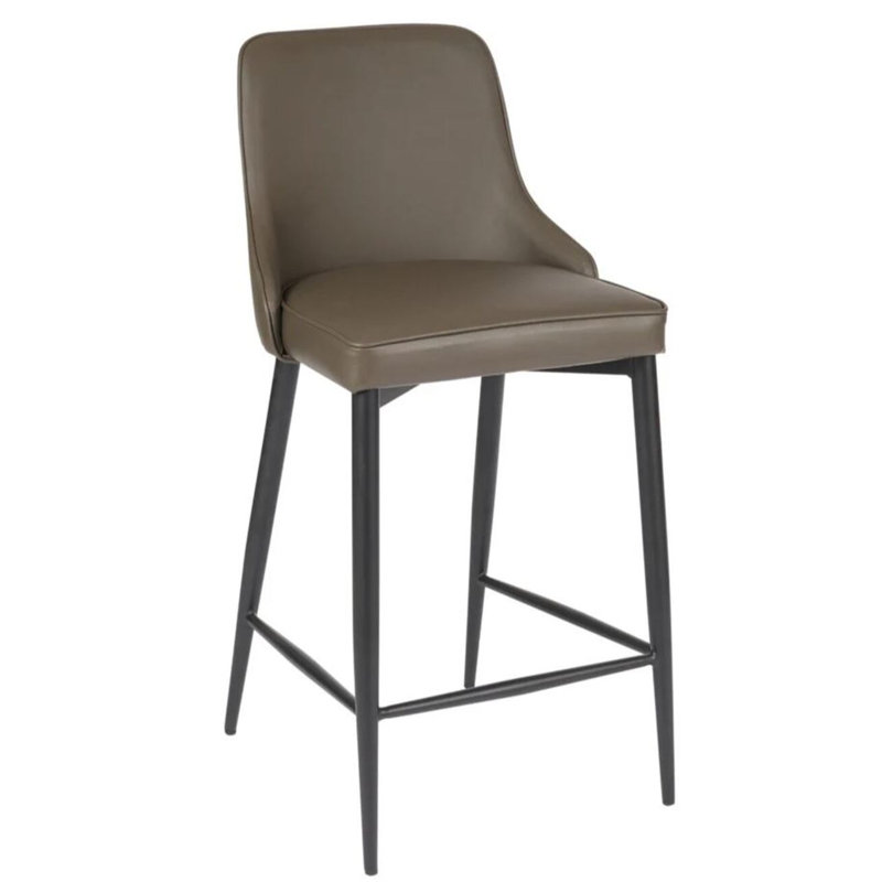 Tabouret en similicuir Rocha, Taupe