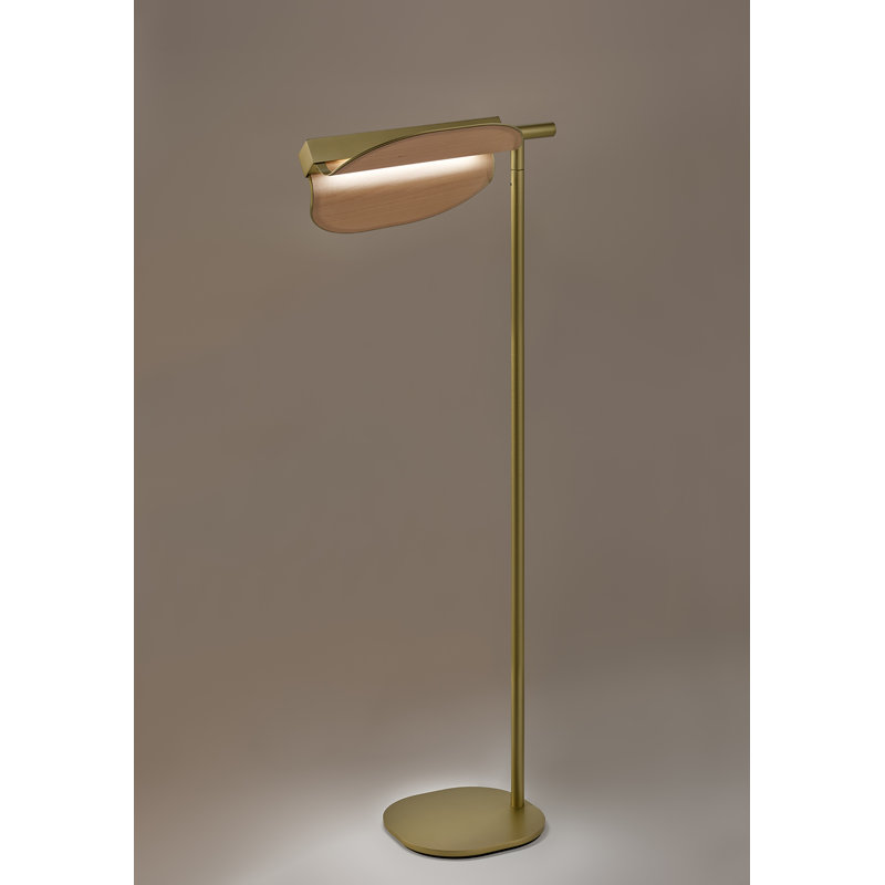Omma LED Floor Lamp, Natural Beech, Gold