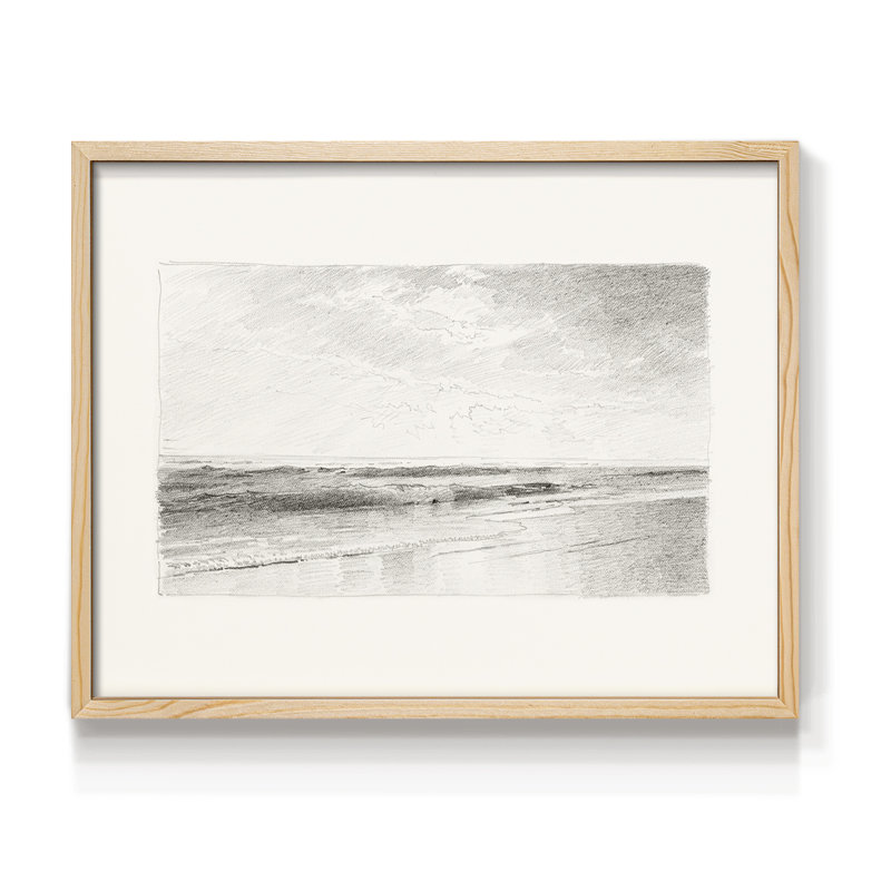 Croquis rétro - LII - Reproduction encadrée - Restickable, H 22 po x l 28 po, Naturel