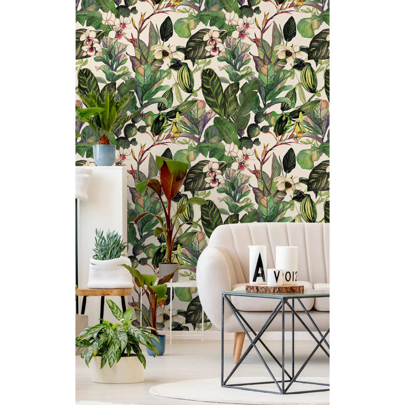 Tropical Floral Peel and Stick Wallpaper