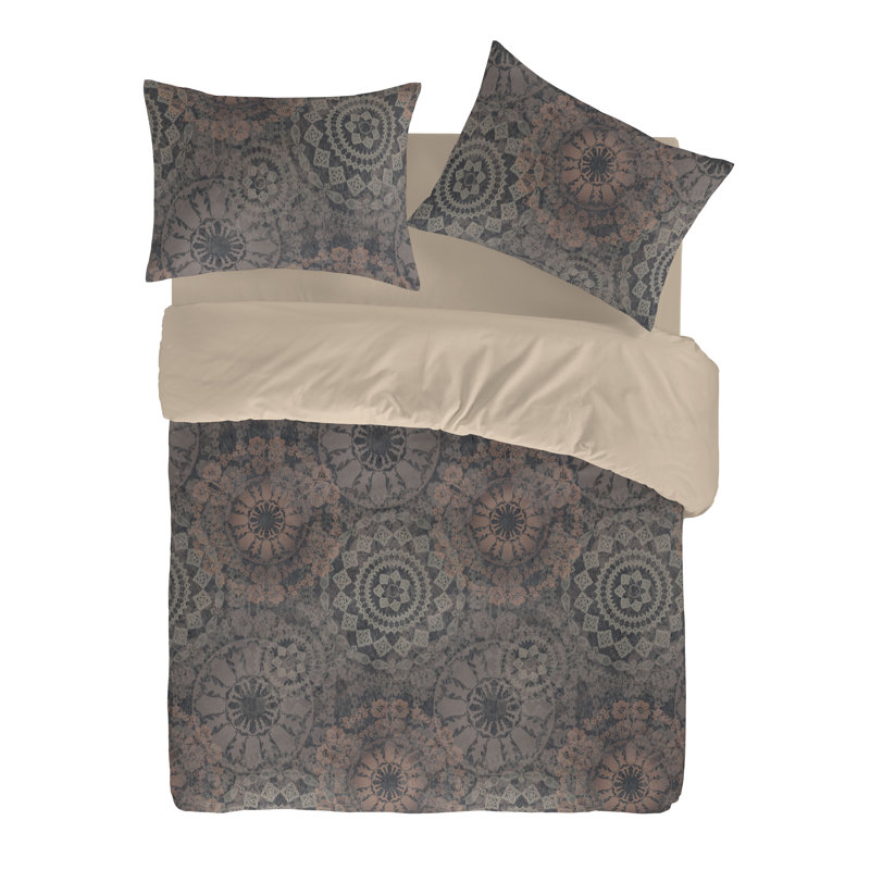 Carollo Percale Duvet Cover, Sand, Double Duvet Cover