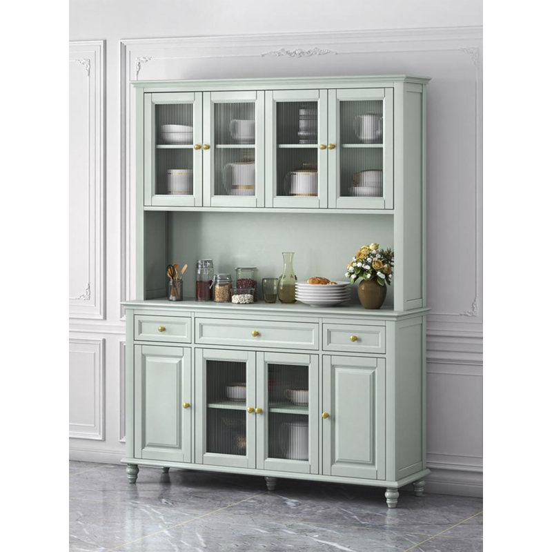 Armoire alimentaire simple en bois massif American, Vert clair