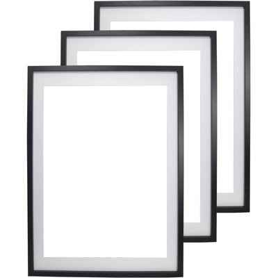 Black Particle Board / Chipboard Picture Frame - Set of 3