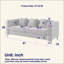 Canapé modulaire surdimensionné à 3 places, canapé modulaire en tissu confort de salon - Canapé modulaire à assise profonde, assise douce avec 3 coussins pour le salon, la chambre à coucher