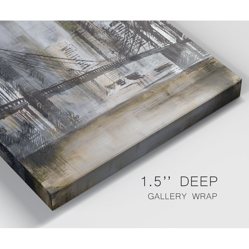 Brooklyn Bridge Twilight - reproduction d'art sur toile tendue, H 40 po x l 40 po x P 1 po