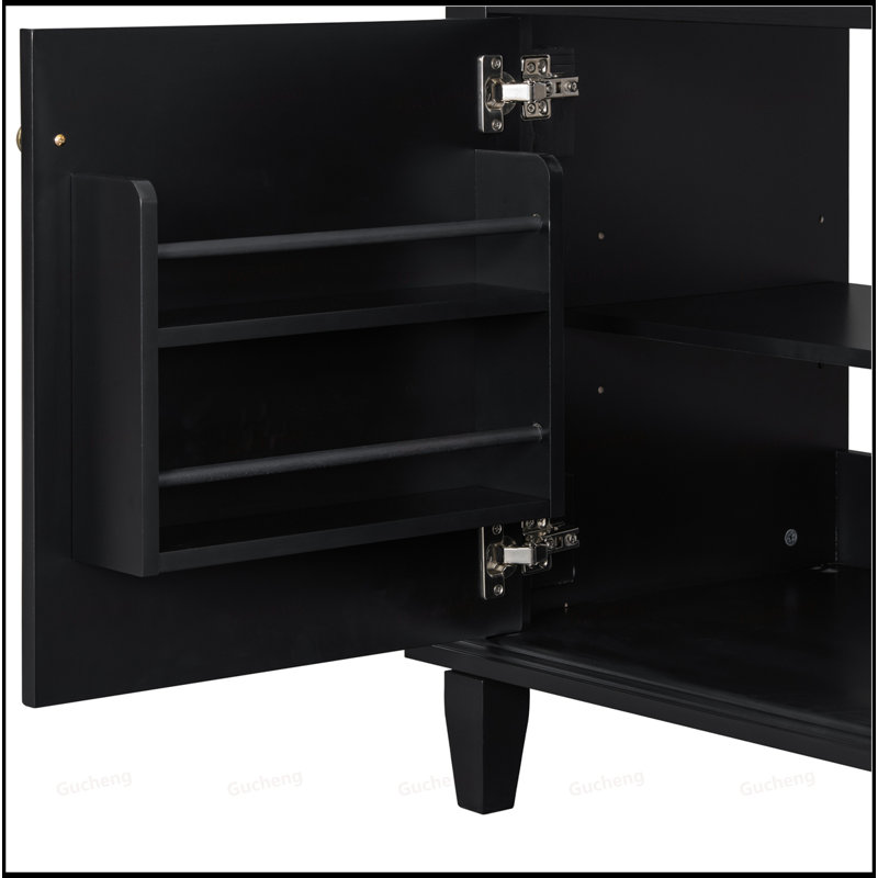 36"MDF Bathroom Vanity With Ceramic Sink, Black