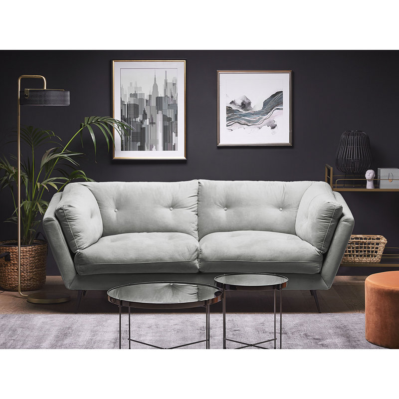 Bertram Velvet Sofa, Grey
