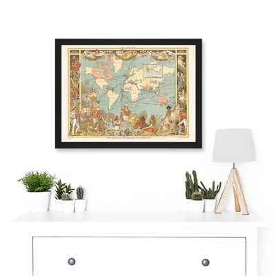 Crane 1886 Pictorial Map British Empire World Colonial Brittania - Single Picture Frame Print
