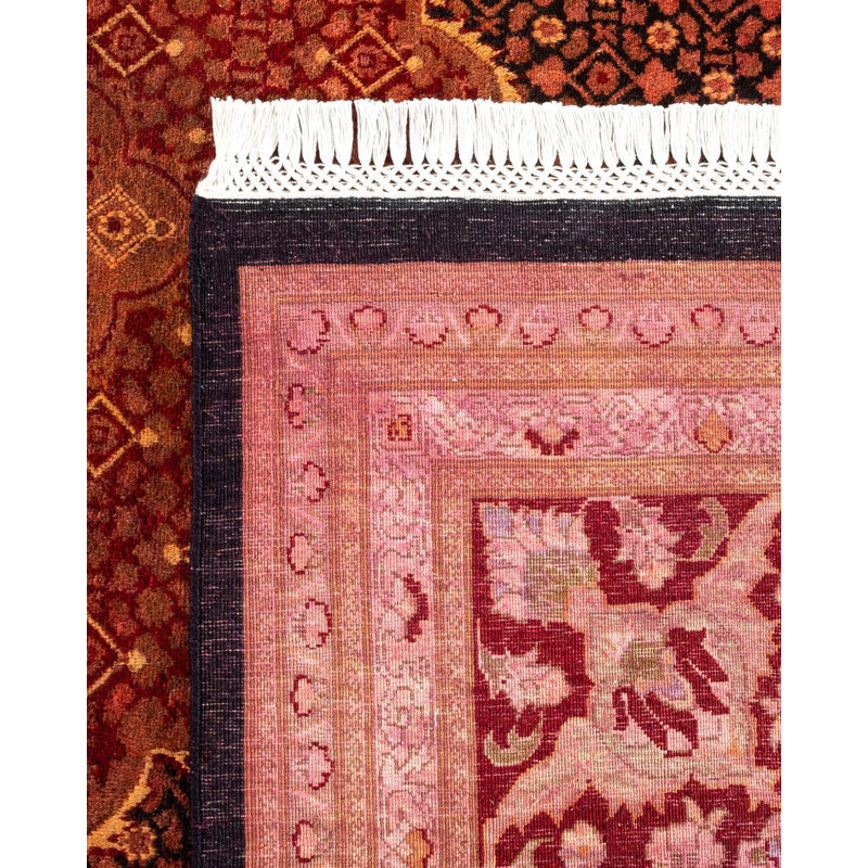 Tapis noué à la main Mazarine, unique en son genre - rouge