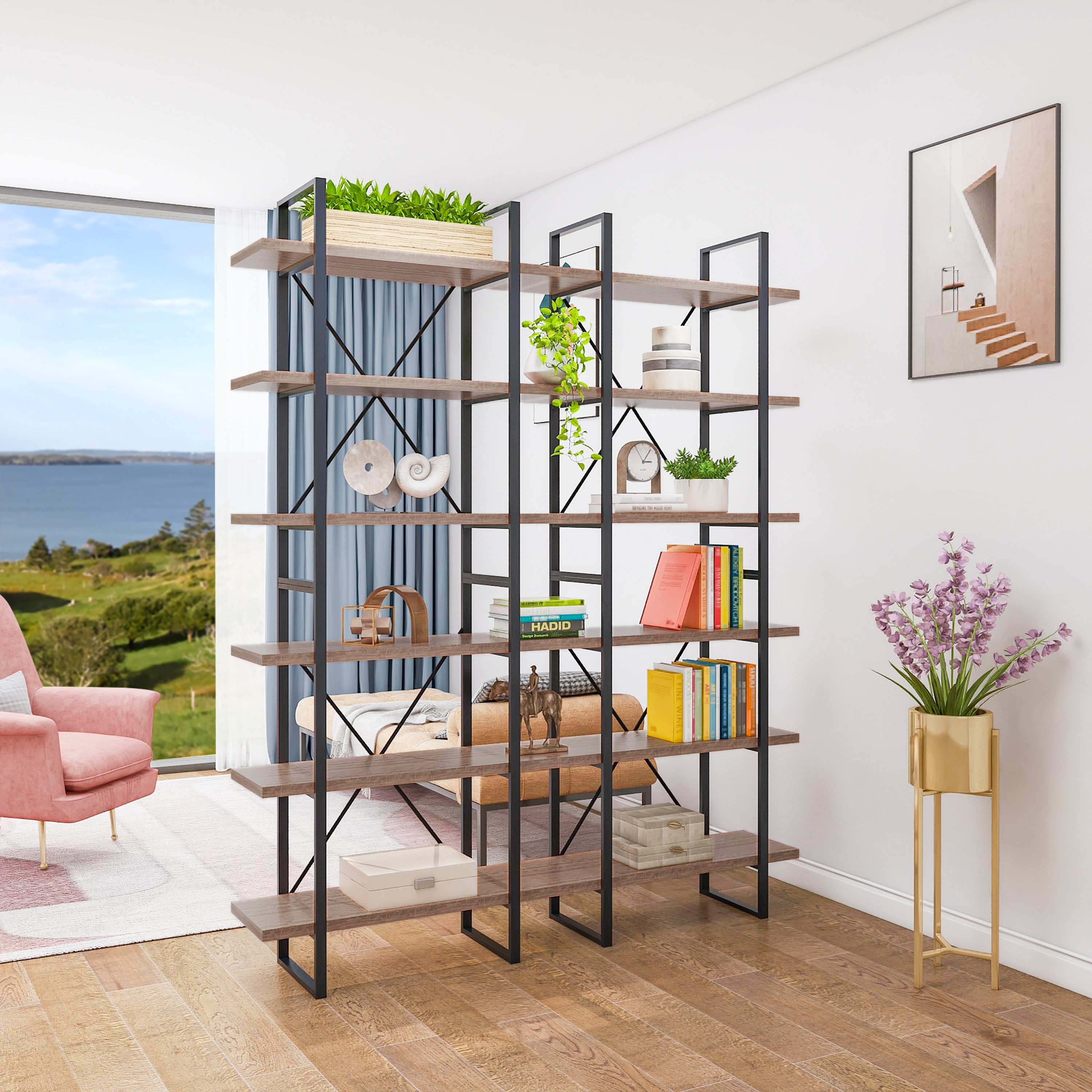 17 Stories 17 Stories Bookshelves And Bookcases 6-shelf Etagere