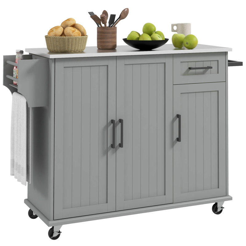 Meader Kitchen Cart, Gray