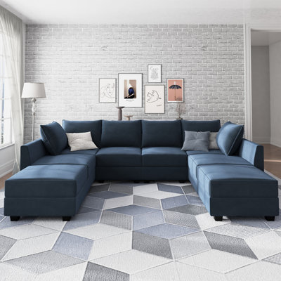 Tremee U Shaped Modular Velvet Sectional Couch
