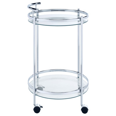 Osborne Chrome Glass Shelf Bar Cart