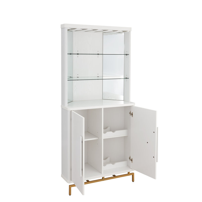 Armoire de bar d'angle, Blanc