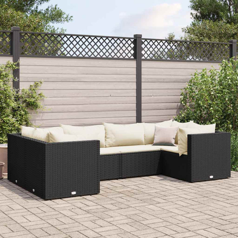  Patio Lounge Set Black, Cream White, Cream White, Black