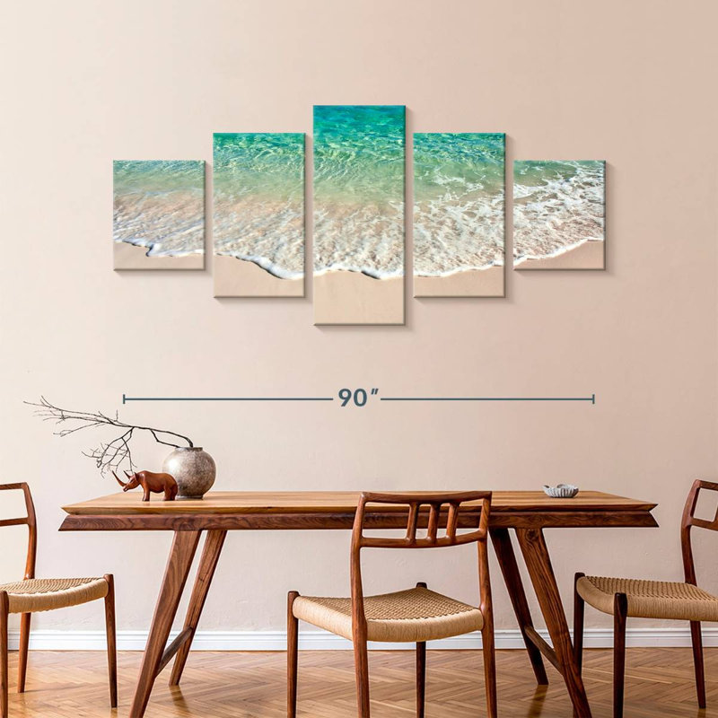 Vagues bleu azaline, H 42 po x l 92 po