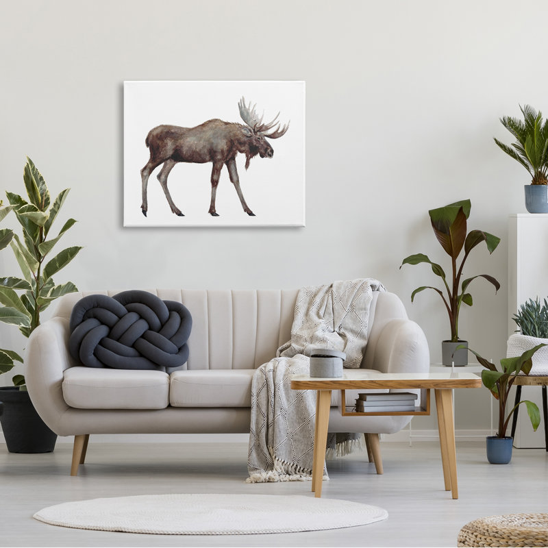 «Big Antler Moose Kids 'Wild Animal» par Fox Hollow Studios - Peinture, Toile tendue, H 30 po x l 40 po x P 1,5 po