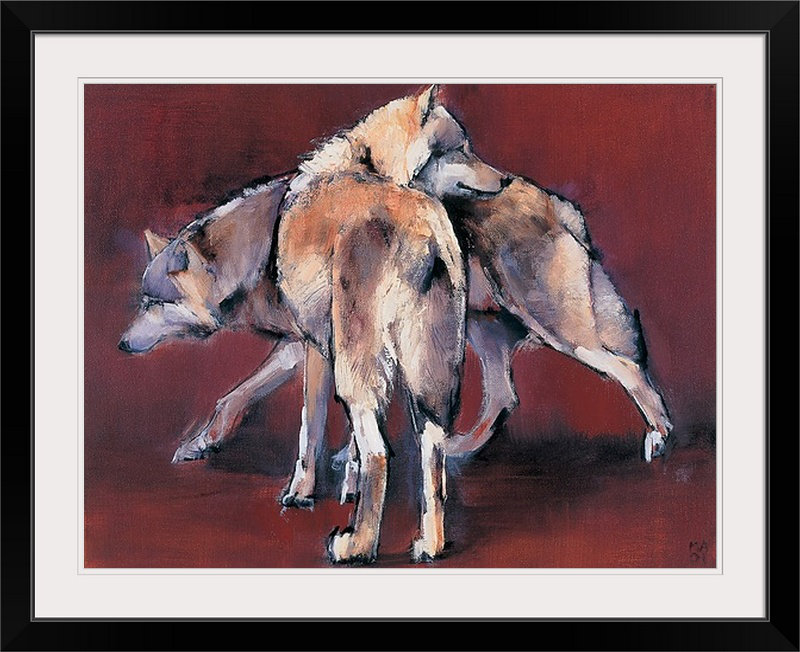 Yusef Wolf Composition, 2001 by Mark Adlington - Print, 35" H x 44" W x 1" D, Black Framed