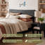 Cadre de lit très grand 2 pièces - cadre de lit en bois massif d'acacia Aurora et table de chevet assortie, Mid-Century moderne, capacité de 800 lb, rangement, sans sommier, facile à assembler-653452406-653452393