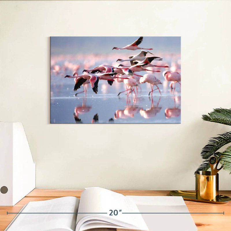 Brampt Lesser Flamingos, 8" H x 12" W