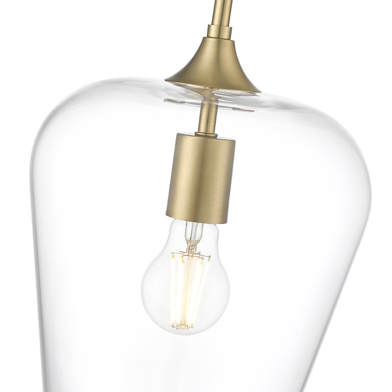 Luminaire suspendu 1 lumière en laiton bruni Joliet, 93.25" H x 9" W x 9" D