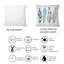Rectangle, plumes de bohème bleues I - Coussin décoratif imprimé bohémien et éclectique