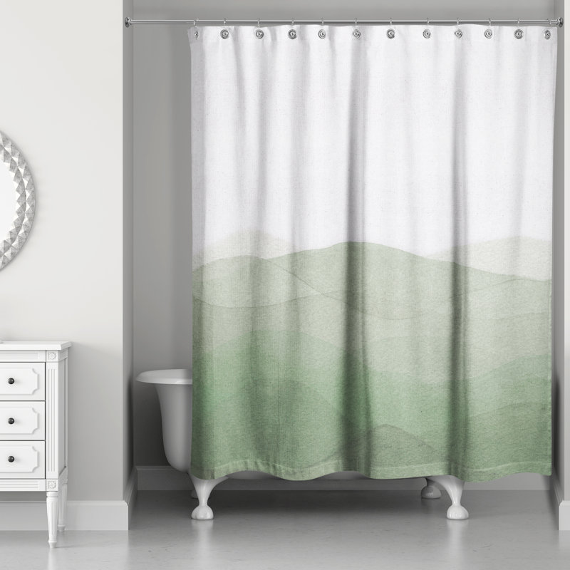 Rideau de douche simple Perine, Vert