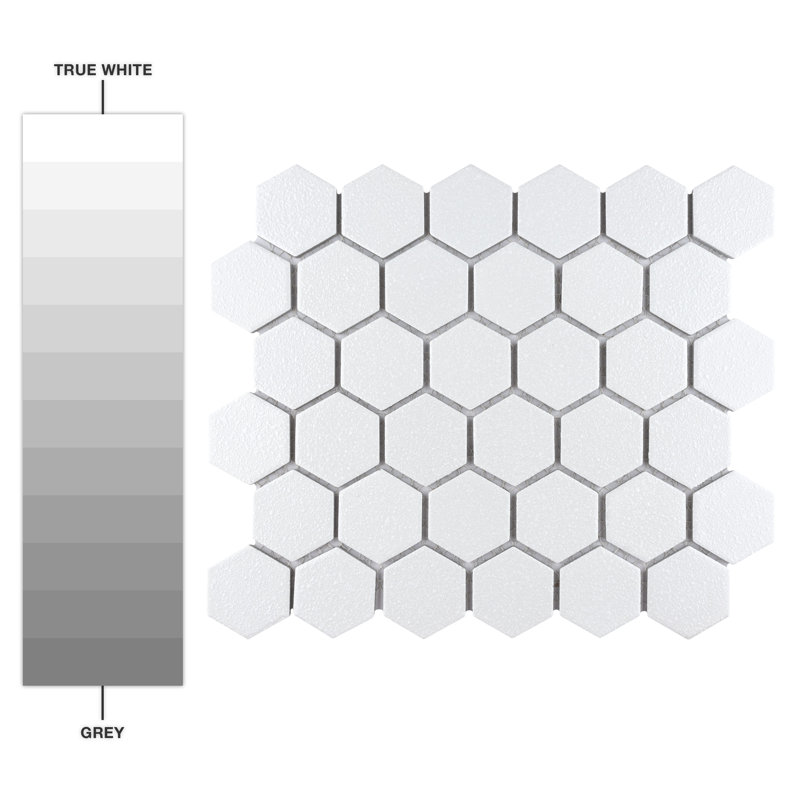 Hudson Due 2" X 2" Hex Porcelain Mosaic Floor And Wall Tile