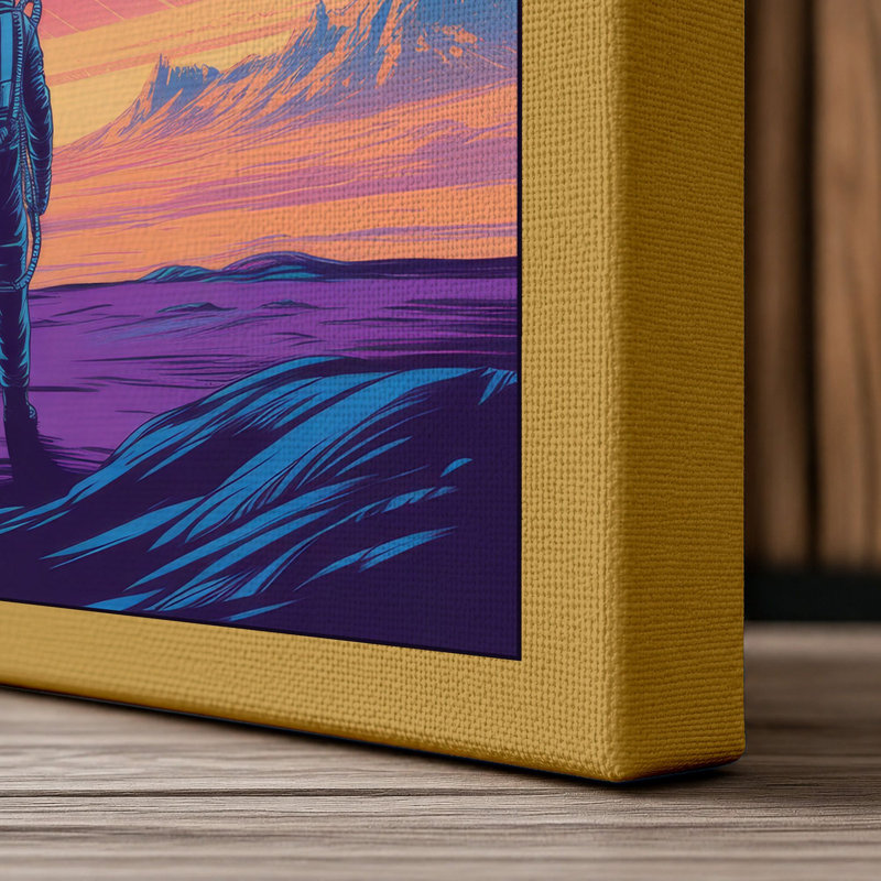 Solitary Explorer Modern - Wrapped Canvas, 24x16 - 61.0 x 40.6 cm, Ochre Border