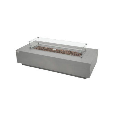 Savanah 72" Natural Gas Concrete Fire Pit Table with Wind Guard, Burner Lid, & Cover