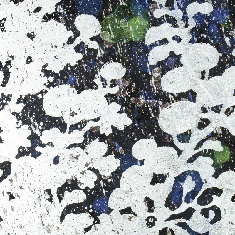 Silver Leaf Floral Print