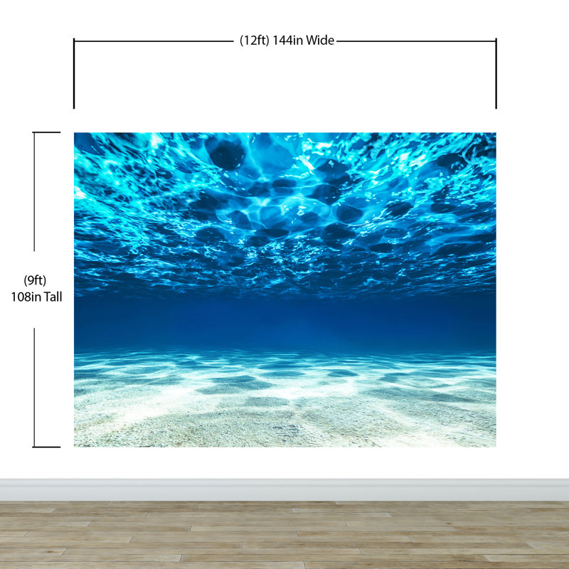 Murale de plage sous-marine Doory, l 144 po x L 108 po