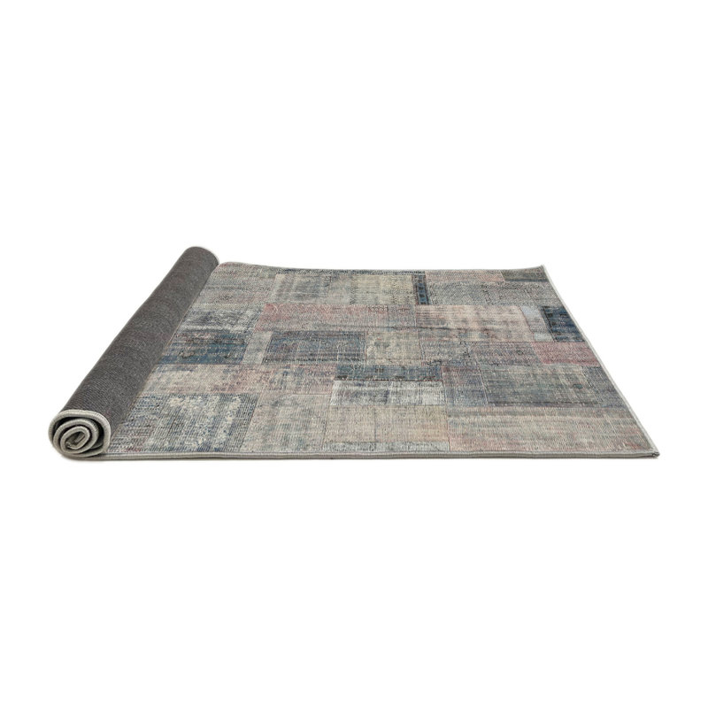 Tapis beige/gris contemporain, Rond 5 pi