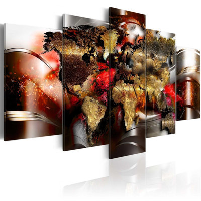 Ruby Ribbon On Canvas 5 Pieces Print