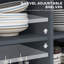 Chariot de cuisine roulant gris foncé polyvalent pour des repas variés avec abattant, 2 tiroirs et étagère de rangement réglable
