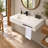 32" V-Shaped Stone Resin Sink with Integrated Towel Bar, Wall-Mounted Floating Bathroom Sink-1206841717