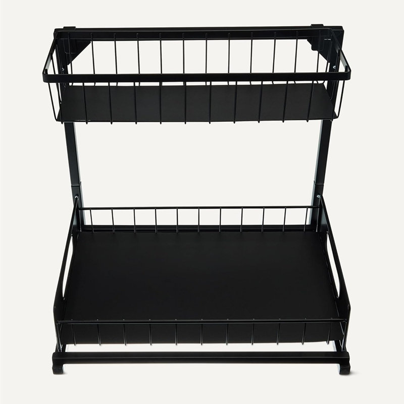 Rangement en L pour armoire coulissante sous l'évier - noir, paquet de 2