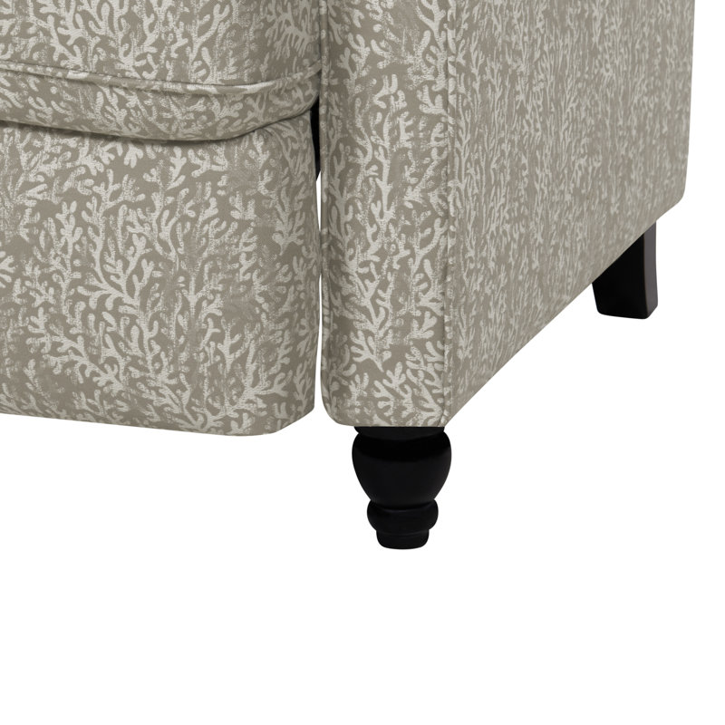 Leni Upholstered Recliner, Taupe Nautical