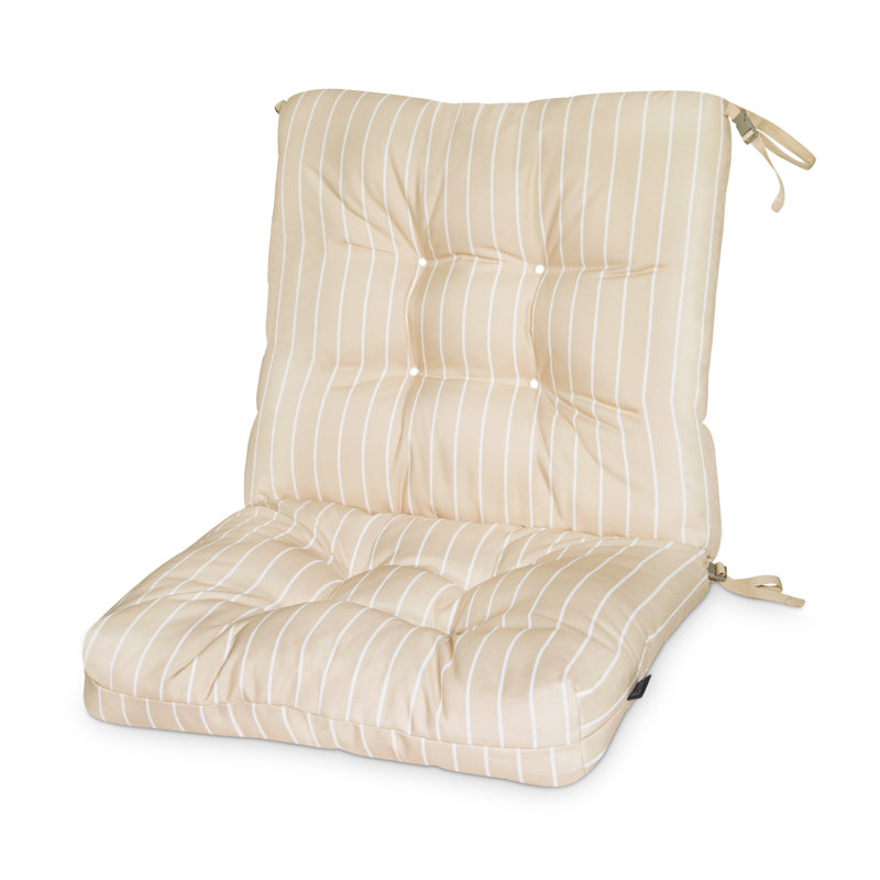 Coussin de siège / de dossier d'intérieur / d'extérieur, Beige doux rayé